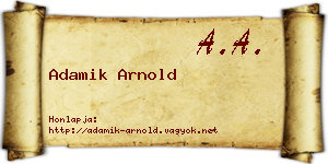 Adamik Arnold névjegykártya