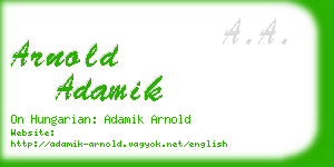 arnold adamik business card